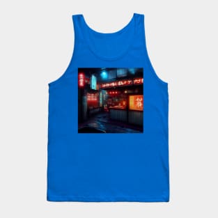 Cyberpunk Tokyo Ramen Shop Tank Top